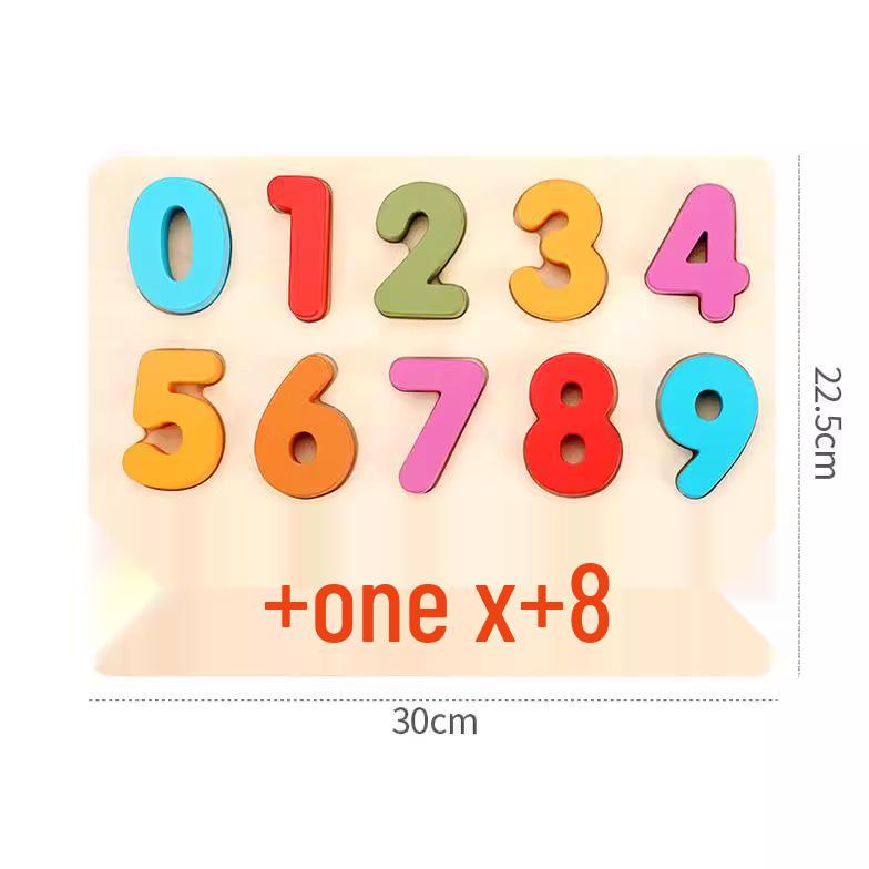 Children's Wooden Number & Letter Jigsaw Puzzle: Colorful Educational Pegboard Toy for Cognitive Learning and Shape Matching