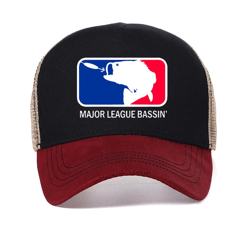 

Bass Fishing Fish Bait Carp Angling baseball Cap Adult Print hats summer outdoors fishing Luya hat Mesh Breathable caps Adjustable красный