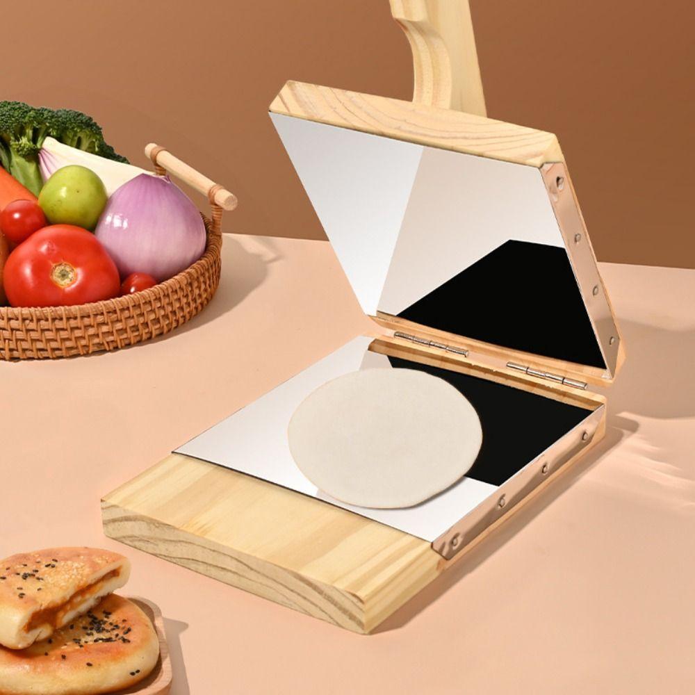 Non-stick Wooden Square Tortilla Presser Manual Dumpling Skin Presser Dough Presser  Baking