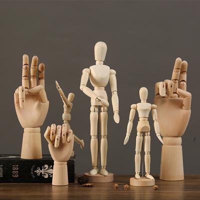 Modèle d'esquisse de figurine Les articulations peuvent être déplacées Art Esquisse de dessin animé Modèle de figurine humaine Main en bois Décoration de table