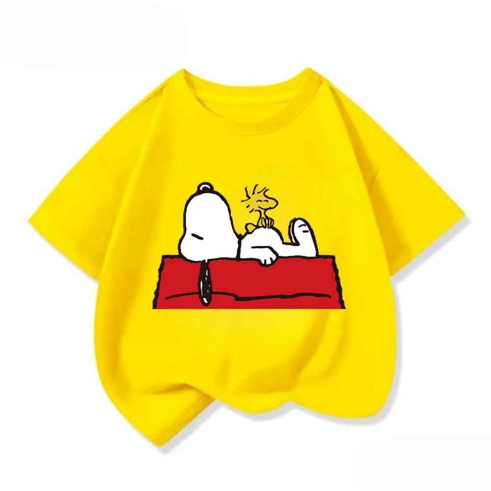 Boys Girls Short Sleeve T Shirt Lovely Snoopy Cartoon Crew Neck Casual Summer Street Fashion Tops For 3 14 Age