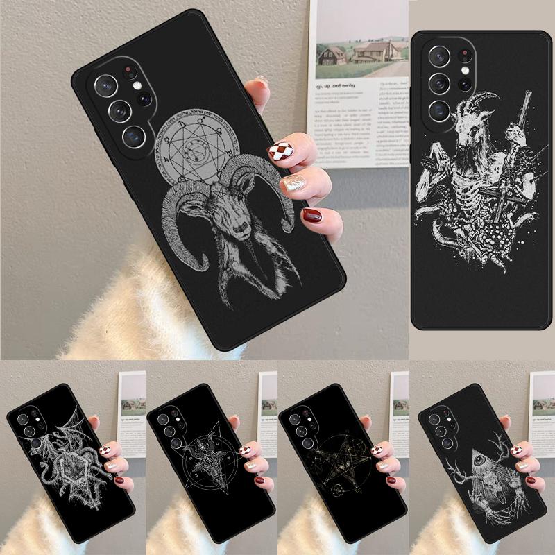 Satanic scary skull TPU Phone Case For Samsung Galaxy note 10 pro S26 S25 S24 S23 S22 Ultra Plus S21 FE S20 Shockproof Cover