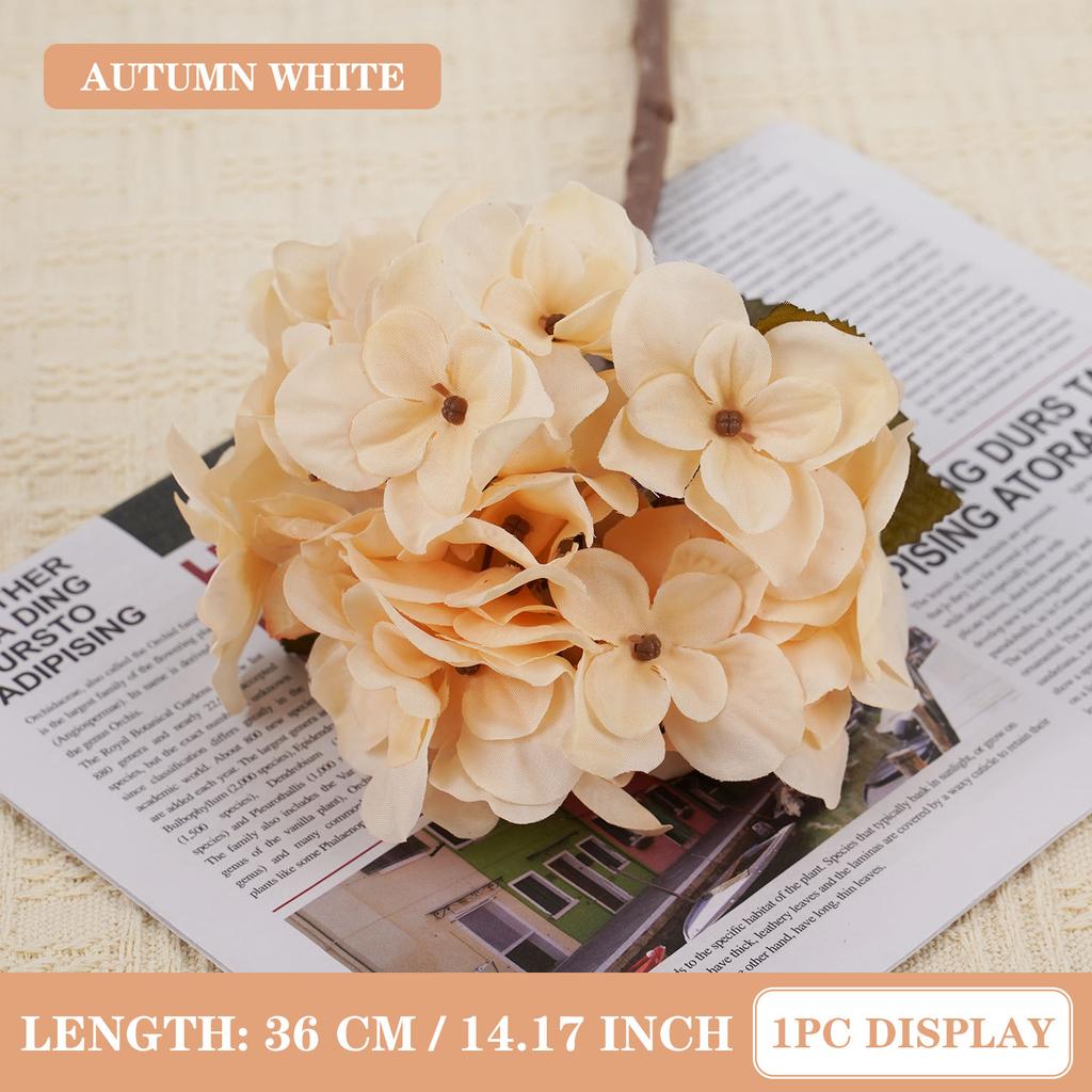 Artificial Rose Flower Silk Hydrangea Wedding Small Bouquet Fake Flower Party DIY Autumn Beautiful Decoration 36cm/14.17inch