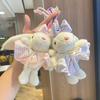 19cm Rabbit Pendant Soft Plush Rabbit Key Ring Lovely Plush Keychains  Girls Gift