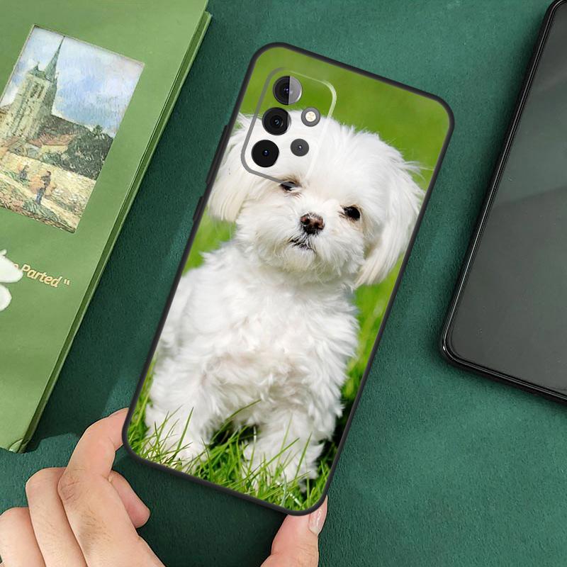 Maltese Dog Puppies Soft Cover For Samsung Galaxy A54 A53 A73 A13 A71 A51 A14 A52 A32 A12 A22 A52S Back Case
