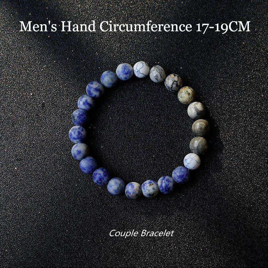 

Лидер продаж 8 мм камень браслет из бисера мужские ретро эластичные браслеты из бисера пара браслеты