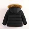 2-8 Years Autumn Winter Boys Jacket Thick Keep Warm Lining Plush Detachable Hat Hooded Fur Collar Coat for Kids Children Outerwear