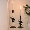 Iron Art Metal Candlestick Cupid Candle Holder Tall Candle Stand Decorative Home Crafts Geometry Atmosphere Props