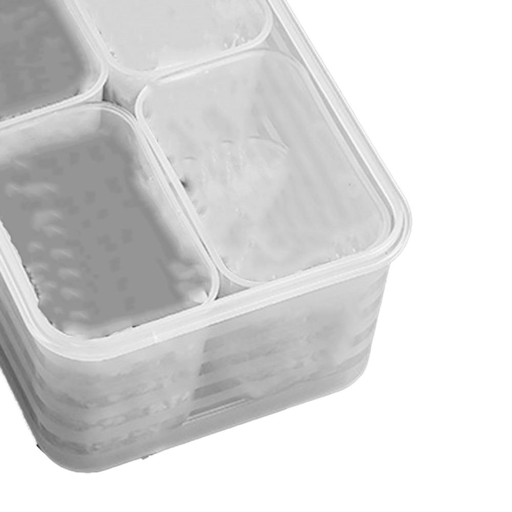 Lebensmittelorganisation 4 Fächer Kühlschrank Aufbewahrungsbehälter Stapelbar Mit Deckel Frischhaltebox PP Lebensmittel-Organizer-Box Küche