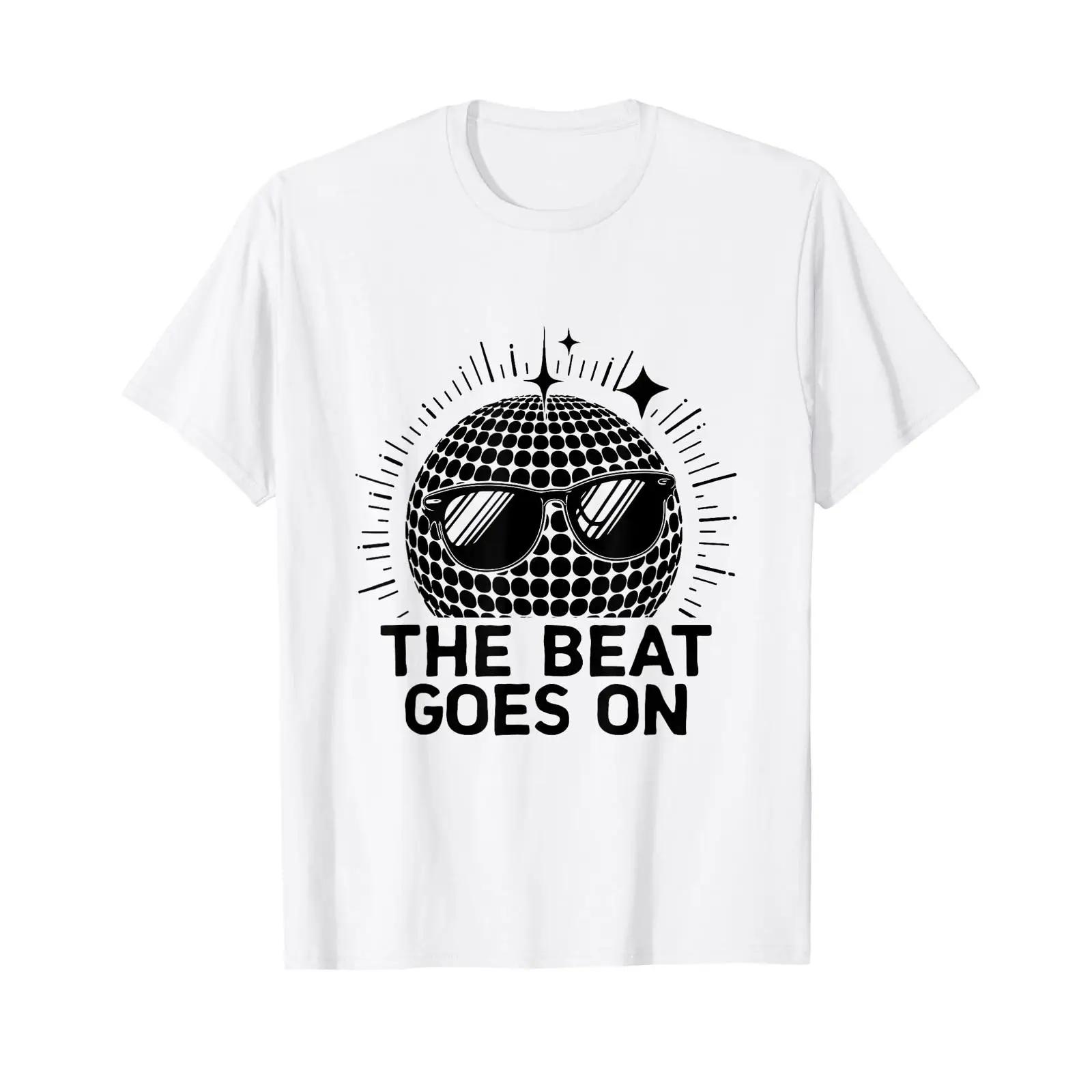 

The Beat Goes On Vintage 70 s Dancing Retro Dance Music T Shirt vintage Washed streetwear designer clothes Stylish Stretched 5XL різнокольоровий