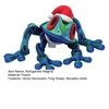 Christmas Hat Frog Refrigerator Magnet 3D Printed Movable Joints Frog Fidget Toy Articulated Animal Model Figurine Fridge Magnetic Frog Decoration