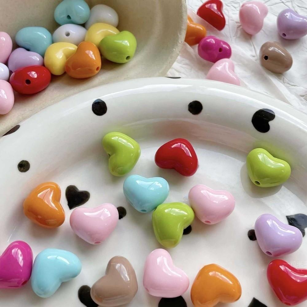 20Pcs/Lot 2.5mm Aperture Heart Shape Beads 17mm Handmade Accessory Beads Handmade Crafts