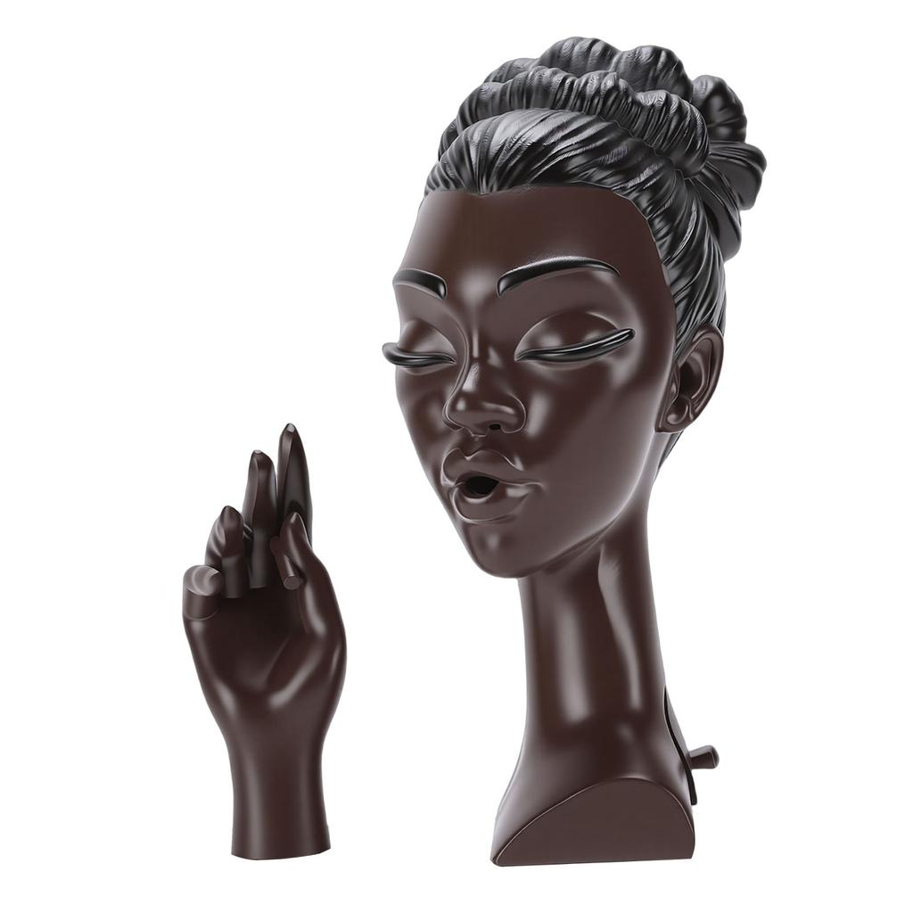 Head Scents Holder Funny Elegant Black Women Head Shaped Resin Home Office Desk Decor for Incense