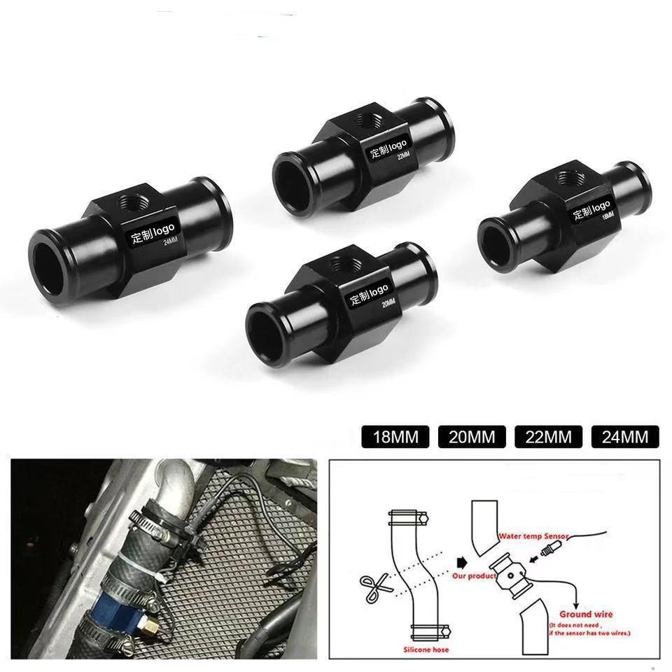 Water Temp Gauge Radiator Sensor Joint Pipe Hose Water Temperature Adapter Aluminium Alloy For Car Truck Motorcycle Size 18-40mm