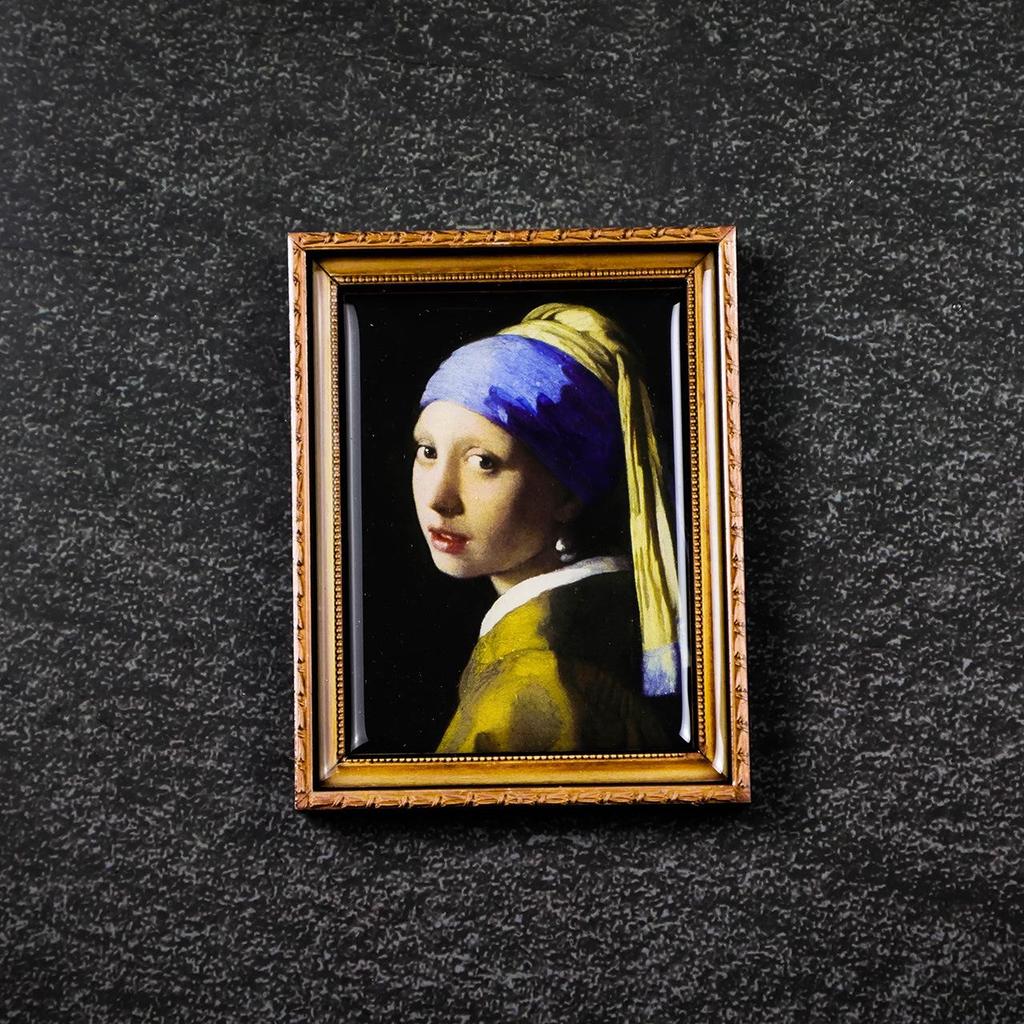World-Famous Paintings: Cultural Creative Wooden Fridge Magnets - Retro Oil Painting Gifts