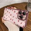 Red Cherry Plating Phone Case For Xiaomi Redmi 15 A3 15C 14C 13C K50 A1 Note 15 14 13 12 12s Pro Plus 4G 5G Anti Fall Airbag