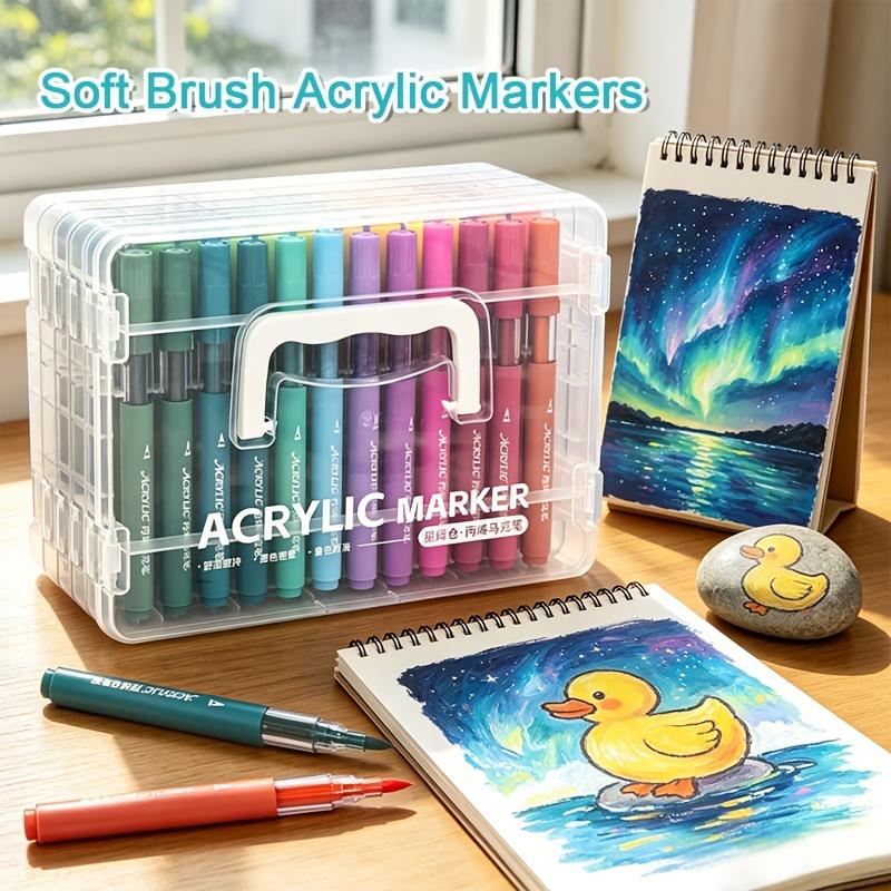 Acrylic Marker Pens Brush Tip Washable Watercolor Paint Pen Set for Students Art Drawing Sketching School Supplies