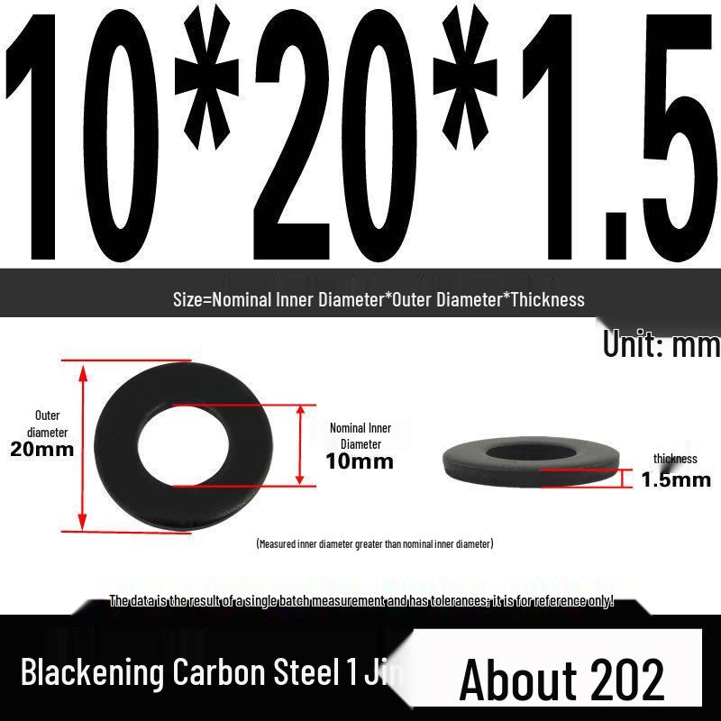 Blackened Thickened Oversized Metal Washer