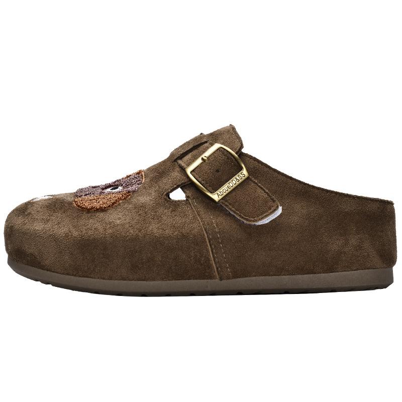 New products are on sale in autumn, new retro thick-bottomed lazy one-pedal bag head and half slippers 5907