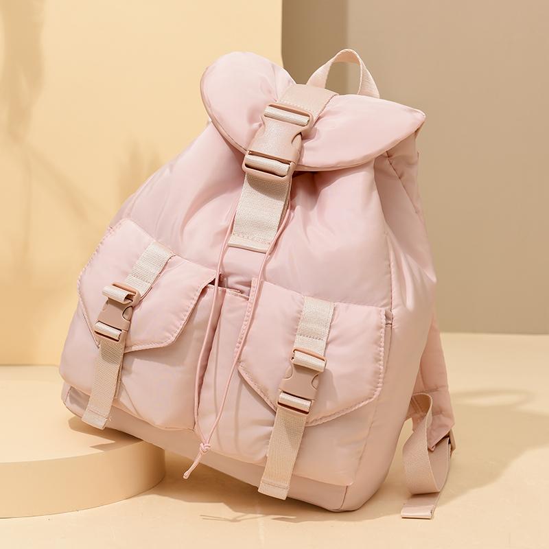 Large Capacity Lightweight Backpack Solid Color Backpack