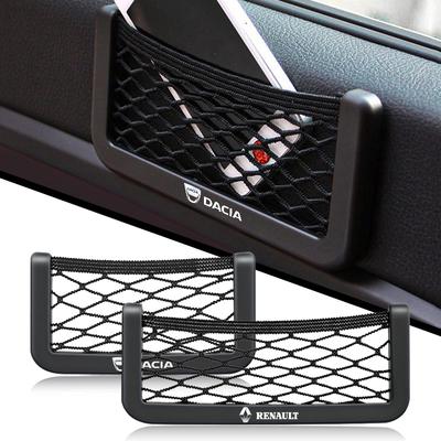 Car Organizer Storage Bag Auto Paste Net Pocket Phone Holder Car Styling For Dacia Clio Laguna 2 Megane 2 3 Duster Logan Captur