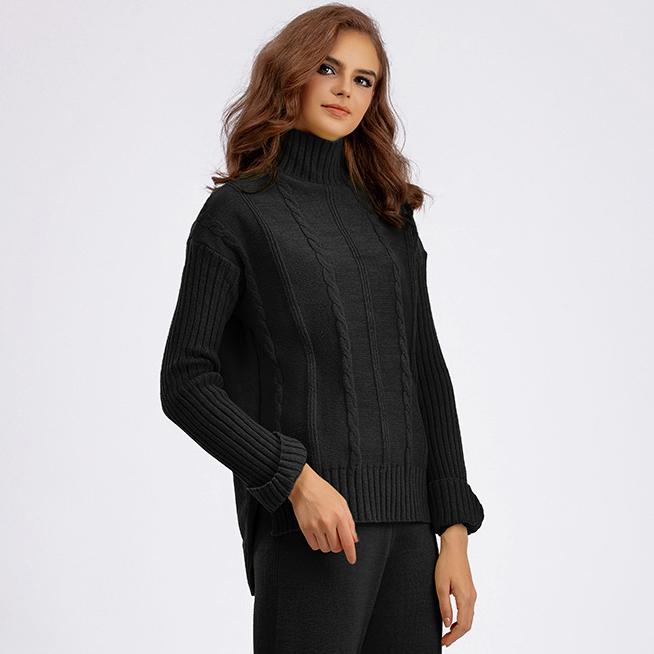 DIMANAF Autumn Women 2024 Sweaters Winter Pullover Tops Female Clothes Turtleneck Knitted Basic Solid Tees Shirt