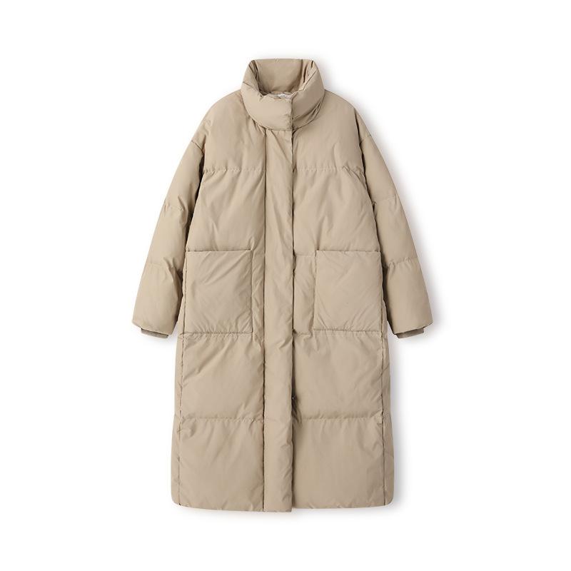 Russian down cotton-padded clothes women's medium and long version fashion loose stand-up collar thickened cotton-padded jacket winter coat