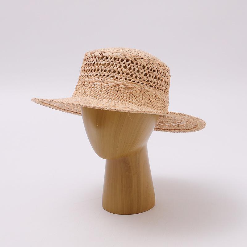 French Retro Natural Raffia Woven Straw Hat Hepburn Wind Summer Vacation Shading Sun Protection Beach Hat Tide