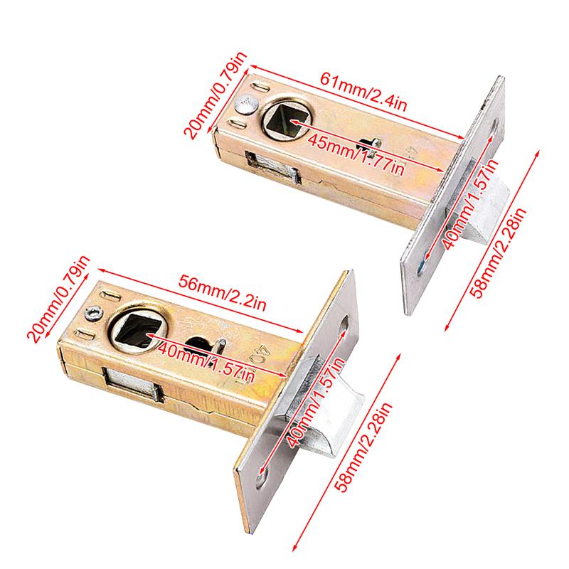 1Pc Door Latch Catch Privacy Lock Three Pronged Single Tongue Lock Body Bathroom Indoor Door Lock Cylinder DIY Stainless Steel