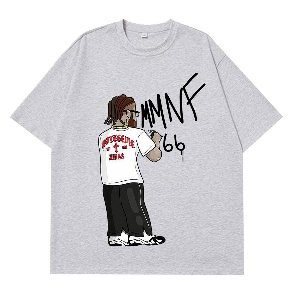Rapper Hades66 Fashion Print Tshirt Unisex Women Hiphop Vintage Tshirts Shortsleeved Loose Casual Aesthetic Trend Tshirts