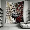 Peacock Wall Tapestry Aesthetic Wall Hanging Printed Fabric Blanket Decorative Tapestries for Bedroom Living Room Home Decor