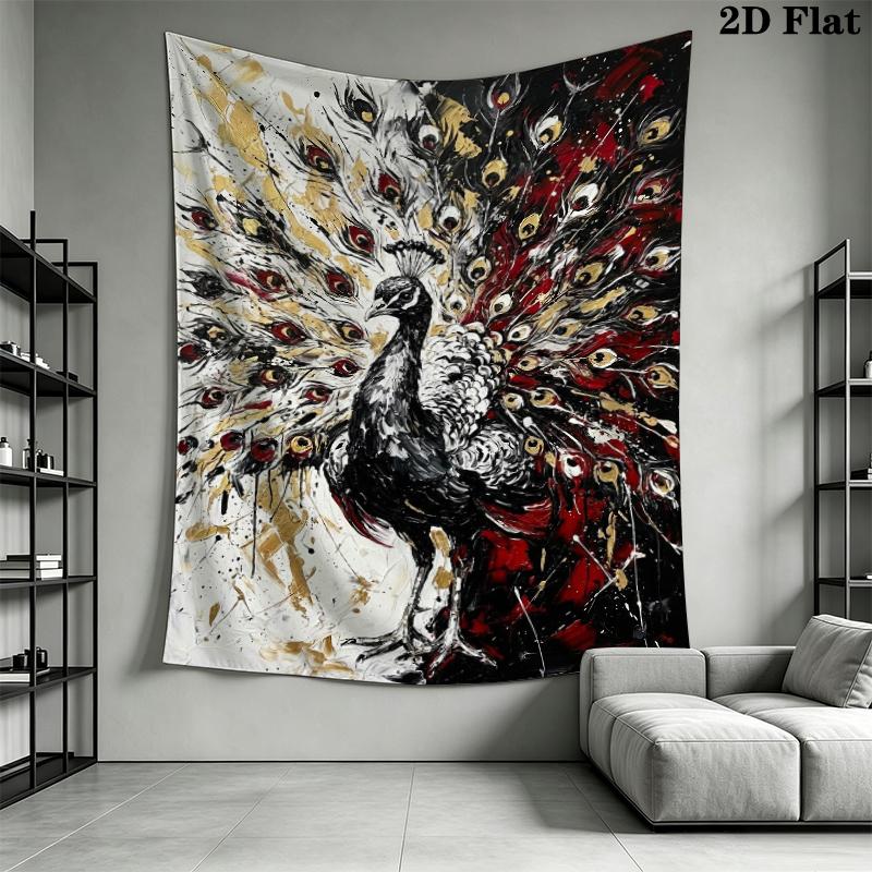 Peacock Wall Tapestry Aesthetic Wall Hanging Printed Fabric Blanket Decorative Tapestries for Bedroom Living Room Home Decor