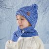 Kinder Winter Strickmütze Handschuhe Nackenwärmer Set für den Außenbereich
