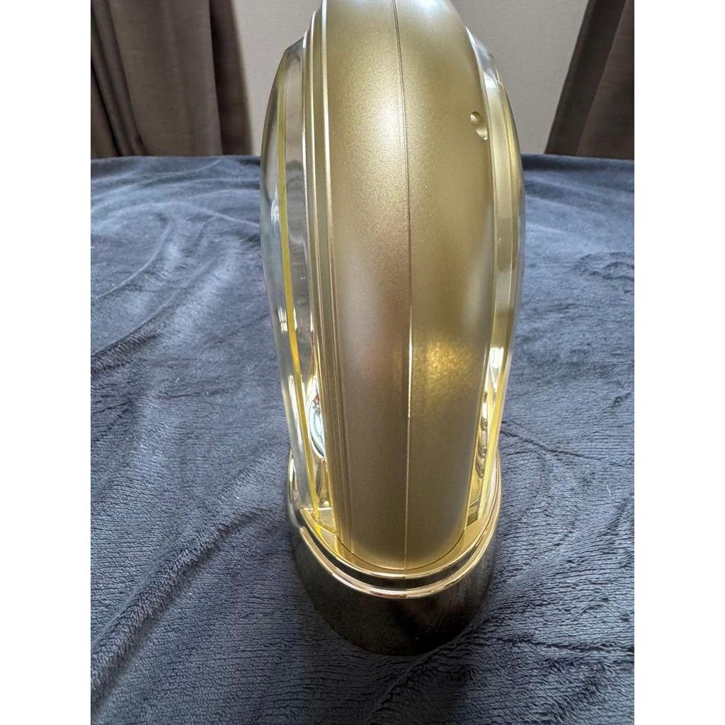 Used SEIKO Seiko Table Clock Quartz Rotating Decoration Gold Color Retro