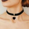 New Trendy Personality Shiny Red Heart Pendant Necklace Black Velvet Collar for Women Hallowmas Party Retro Gothic Jewelry Gifts
