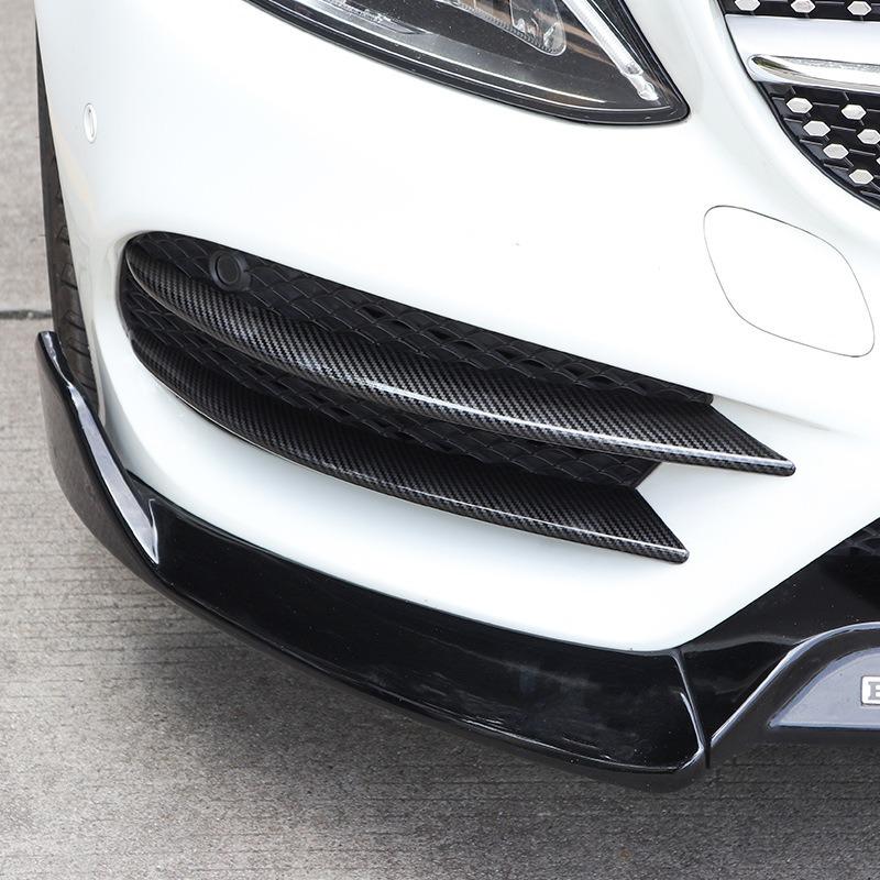 For Mercedes Benz C Class W205 C180 C200 2015-2018 Car Front Lip Bumper Spoiler Splitter Fog Lamp Grille Air Vent Cover Sticker