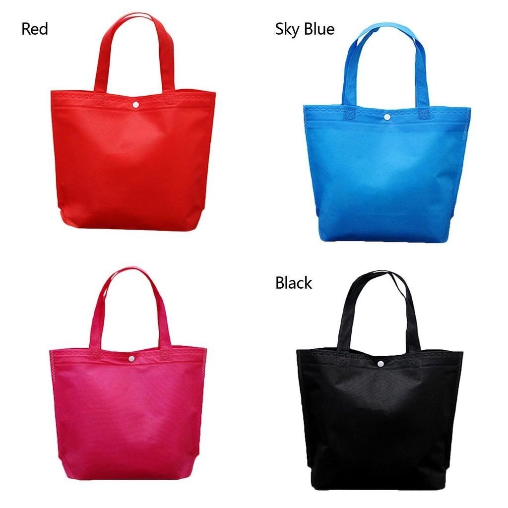 Timeless Design Foldable Button Shopping Bag Reusable Tote Pouch For Women