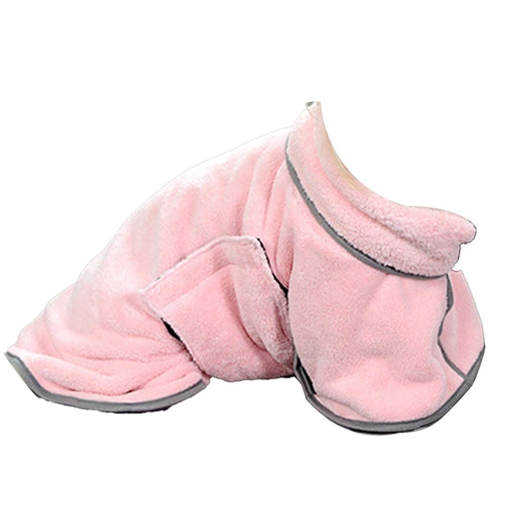Dog Towel Bathrobe Strong Water Absorption Cat Fast Drying Coat Multifunctional Pet Robe Blanket Pink S
