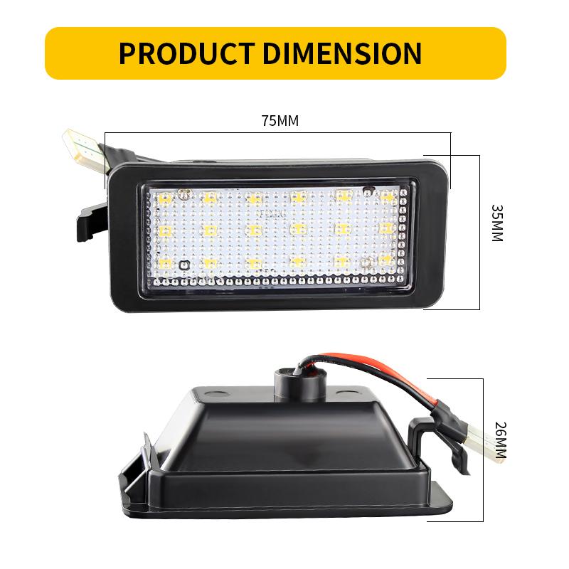 2pcs LED Canbus License Number Plate Light For VW Up! E-up! 2012-2017 Skoda Citigo/E-Citigo 2012-2025 OEM:1S0943021 Accessories