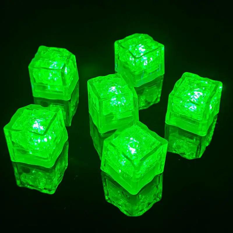 LED Luminous Ice Cube Toy Glowing Colorful Sensor Light for Kids Bath Party Bar Wine Glass Water Decor Festival Night Light