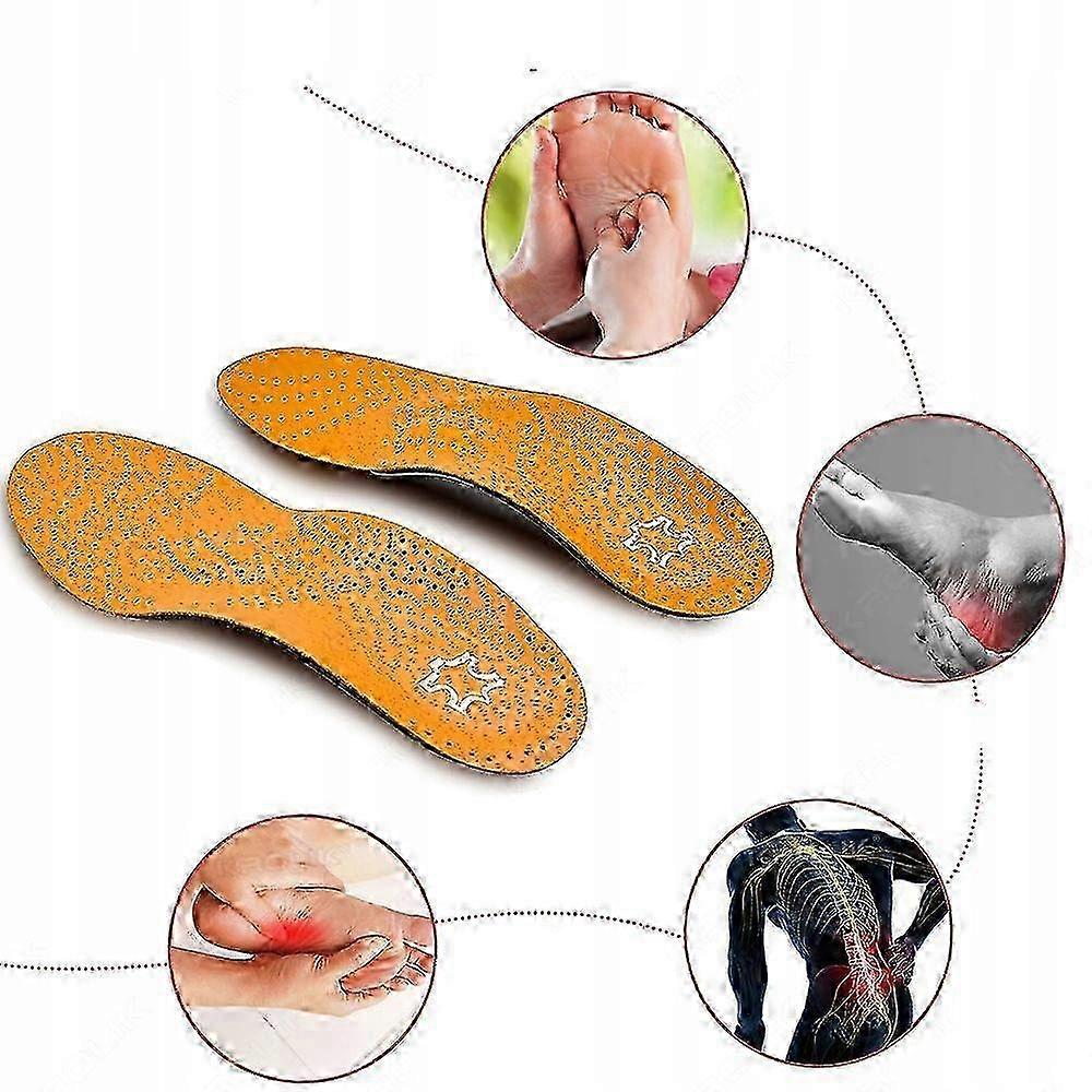 Shoes Insoles For Flat Feet, Valgus Supination, Orthopedic, Leather