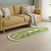 Long Strip Living Room Floor Mat Plush Doormat Colorful Oval Bedroom Rug  Sofa Area