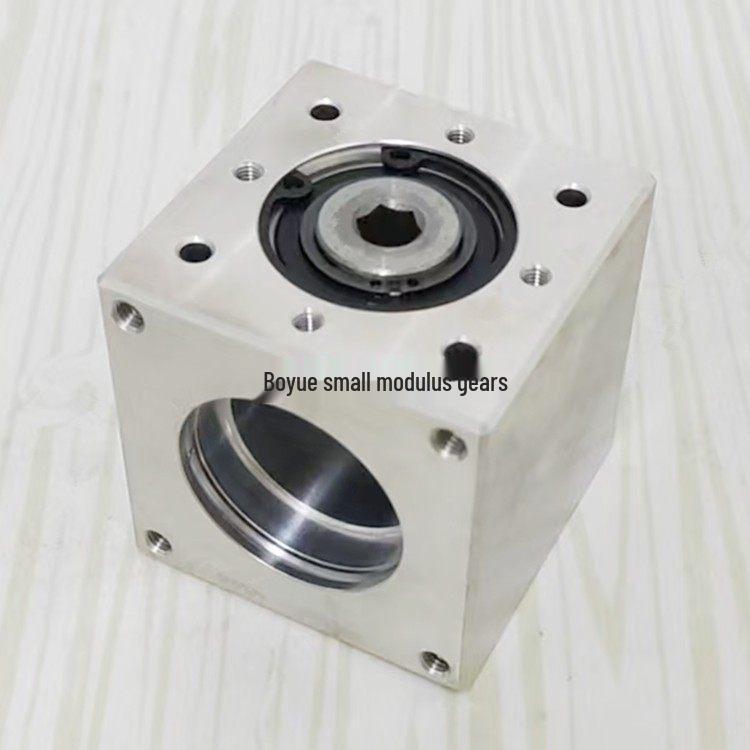57x57 Small Bevel Gear 90° Right Angle Converter, 1:1 Gear Ratio, Hexagonal D-Hole Shaft Keyway