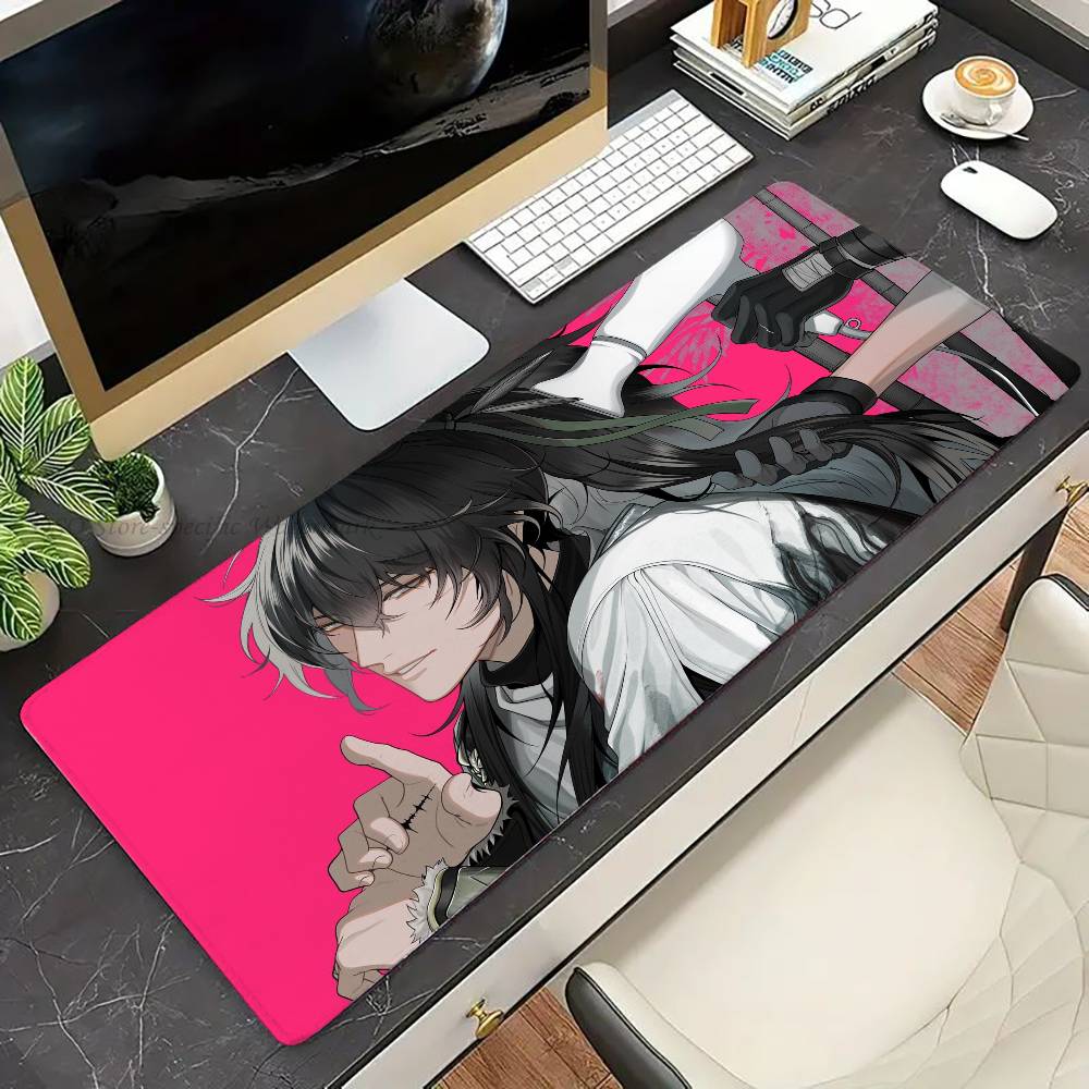Qiuyuan Anime W-wuthering Waves Tappetino per Mouse Antiscivolo Adatto per Computer da Ufficio Laptop Tappetini da Scrivania per E-sport Tastiera XXL