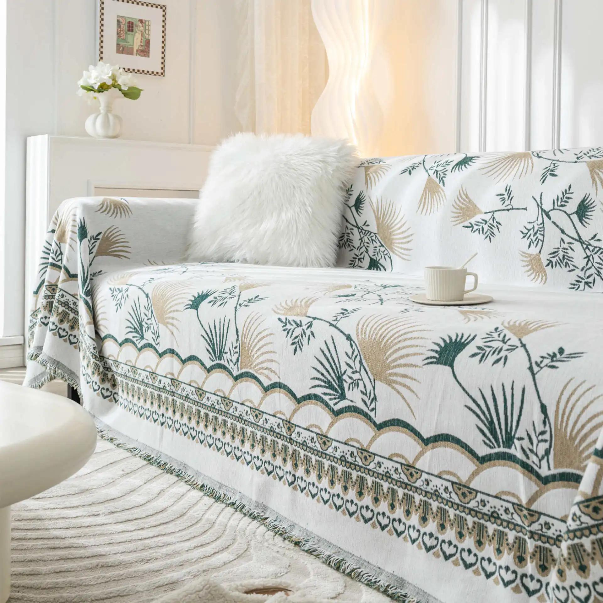 

Полотенце для дивана из синели с кисточками в богемном стиле, скандинавский чехол для дивана, универсальная подушка для гостиной, противоскользящая пылезащитная крышка, впитывающая влагу 180x130cm1pcs кофейный