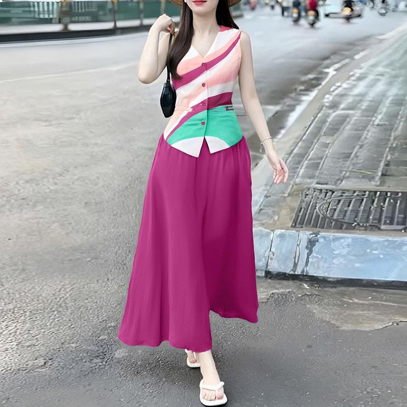 ZANZEA Maiouri fără mâneci cu imprimeu pentru femei și fuste Seturi de costume din două piese de vară