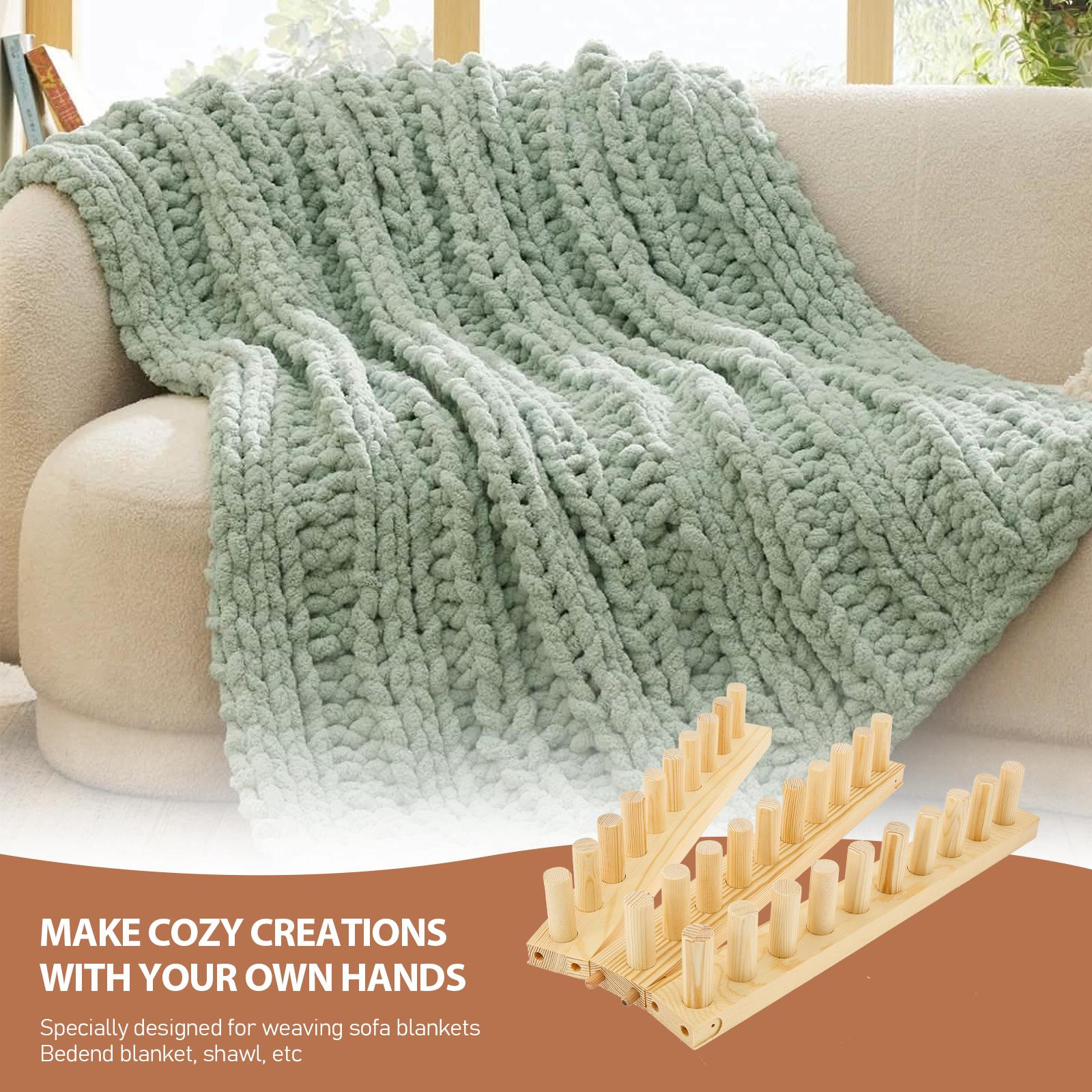 1 Pc Foldable Wooden Loom Hand Knitting Frame Adjustable Wood Weaving Frame Chunky Knitting Frames Kit for DIY Craft Enthusiast