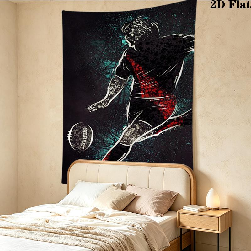 Football Wall Tapestry Aesthetic Wall Hanging Printed Fabric Blanket Decorative Tapestries for Bedroom Living Room Home Decor