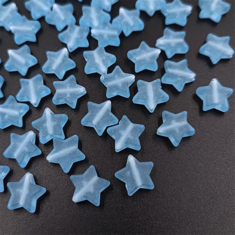 50Pcs Frosted Matte Acrylic Heart Star Beads Pendant DIY for Necklace Bracelet Jewelry Making