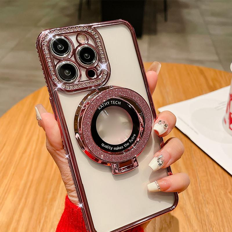 Luxury For Magsafe Magnetic Ring Bracket Stand Case For Iphone 15 Pro Max 14 13 12 S24 S23 Ultra Phone Holder Cover Accessories